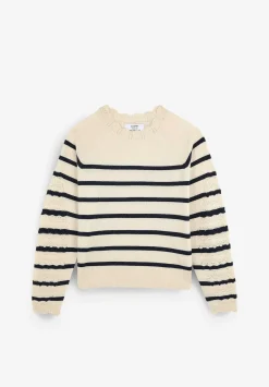 Scalpers Sweaters And Cardigans<Striped Sweater With Knit Detail