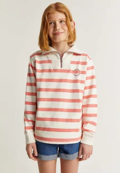 Scalpers Sweatshirts<Striped Sweatshirt With Zipper Detail