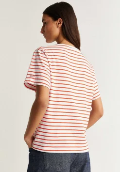 Scalpers T-Shirts And Tops<Striped T-Shirt With Pleated Detail