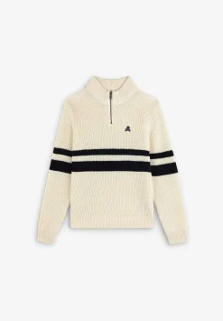 Scalpers Sweaters And Cardigans<Striped Zipper Neck Sweater