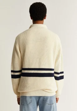 Scalpers Sweaters And Cardigans<Striped Zipper Neck Sweater