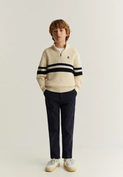 Scalpers Sweaters And Cardigans<Striped Zipper Neck Sweater