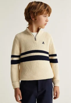Scalpers Sweaters And Cardigans<Striped Zipper Neck Sweater