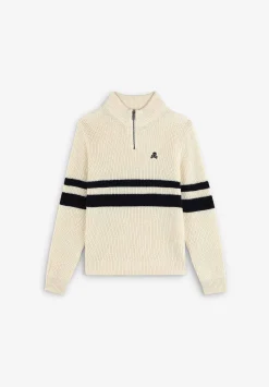 Scalpers Sweaters And Cardigans<Striped Zipper Neck Sweater