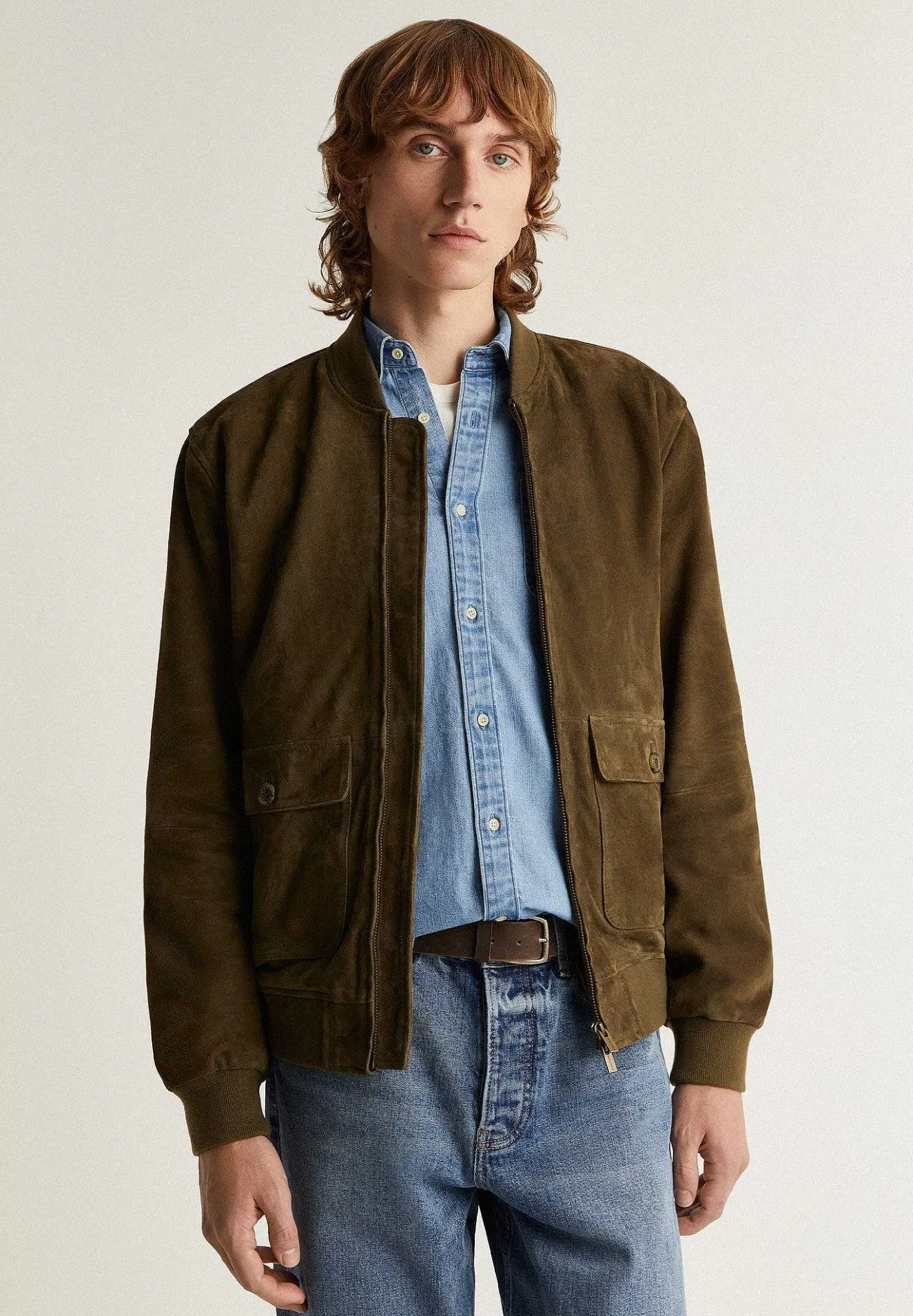 Scalpers Jackets And Jackets<Suede Bomber Jacket