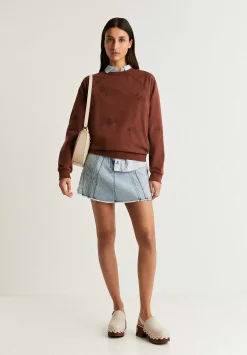 Scalpers Sweatshirts<Sweatshirt With Flower Stitching Detail