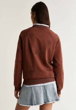 Scalpers Sweatshirts<Sweatshirt With Flower Stitching Detail