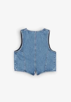 Scalpers Blazers And Vests<Textured Denim Vest