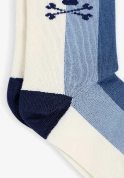 Scalpers Socks<Tricolor Striped Skull Socks