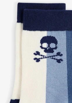 Scalpers Socks<Tricolor Striped Skull Socks
