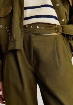 Scalpers Pants<Trousers With Pleats And Studs Details