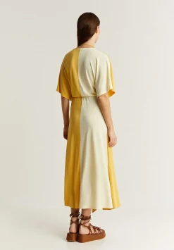 Scalpers Dresses<Two-Tone Cupro Midi Dress