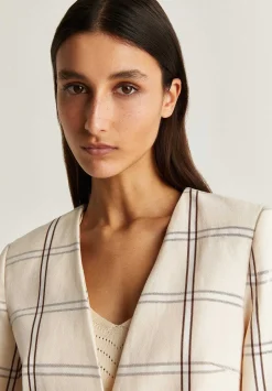 Scalpers Blazers And Vests<V-Neck Checked Blazer