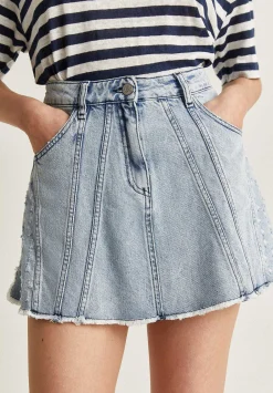 Scalpers Skirts<Washed Denim Mini Skirt