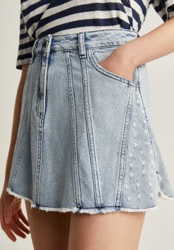 Scalpers Skirts<Washed Denim Mini Skirt