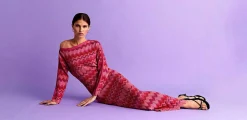 Scalpers Dresses<Zigzag Lurex Knitted Midi Dress
